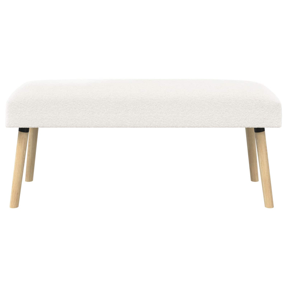 Produktbild för bänk Enfärgad Gräddvit 110 x 40 x 46 cm Bouclé