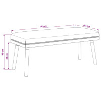 Produktbild för bänk Enfärgad Gräddvit 110 x 40 x 46 cm Bouclé