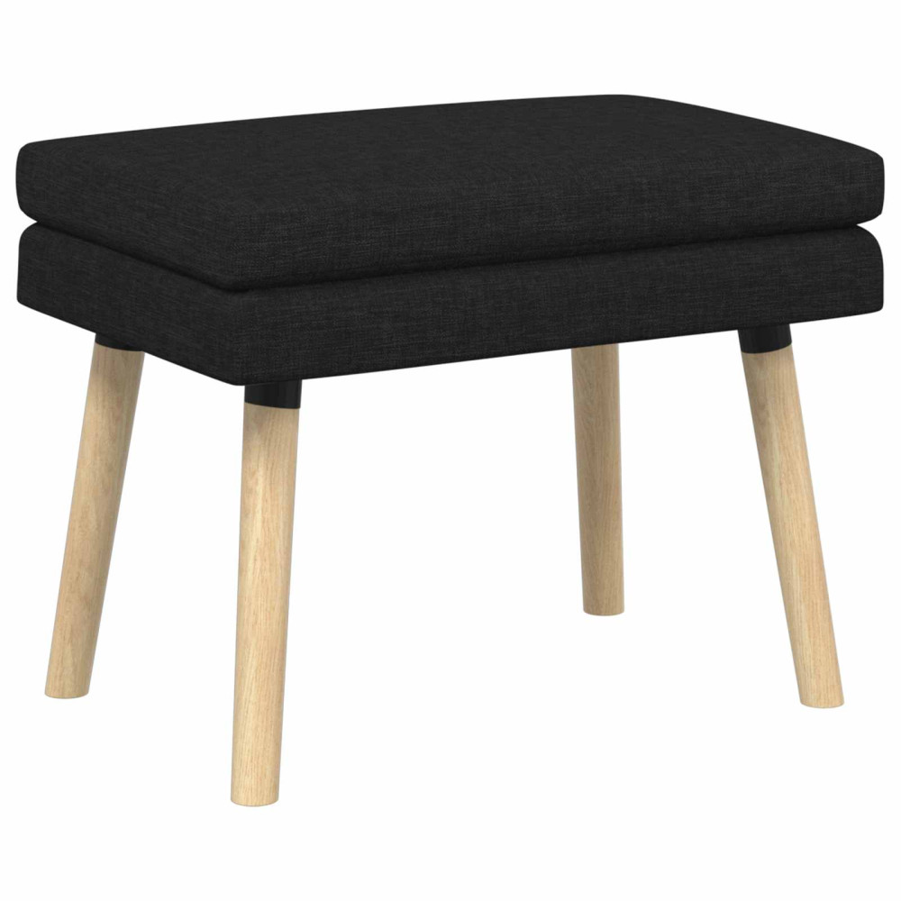 Produktbild för Dubbel-lager bänk Svart 60 x 40 x 46 cm Tyg