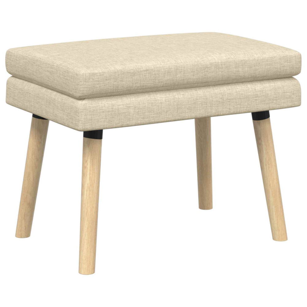 Produktbild för Dubbel-lager bänk Gräddvit 60 x 40 x 46 cm Tyg