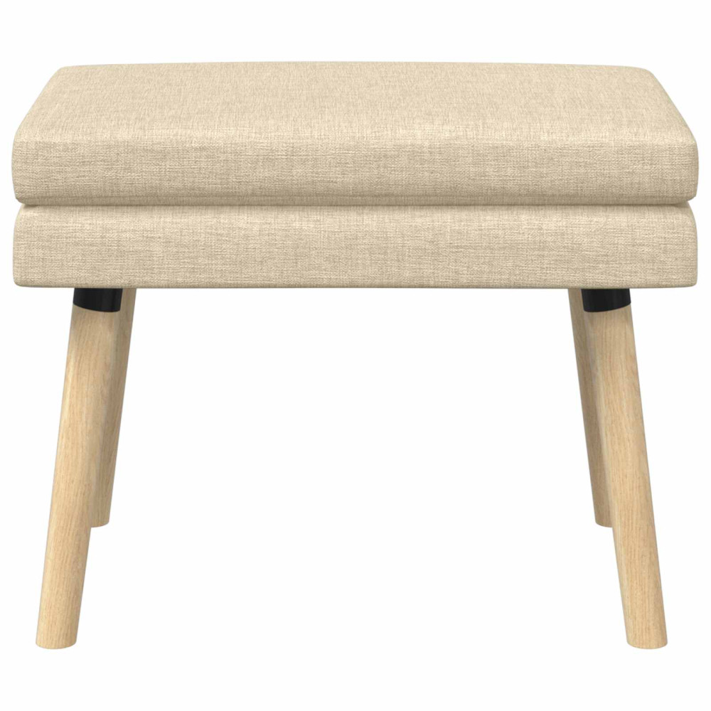 Produktbild för Dubbel-lager bänk Gräddvit 60 x 40 x 46 cm Tyg