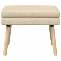 Produktbild för Dubbel-lager bänk Gräddvit 60 x 40 x 46 cm Tyg