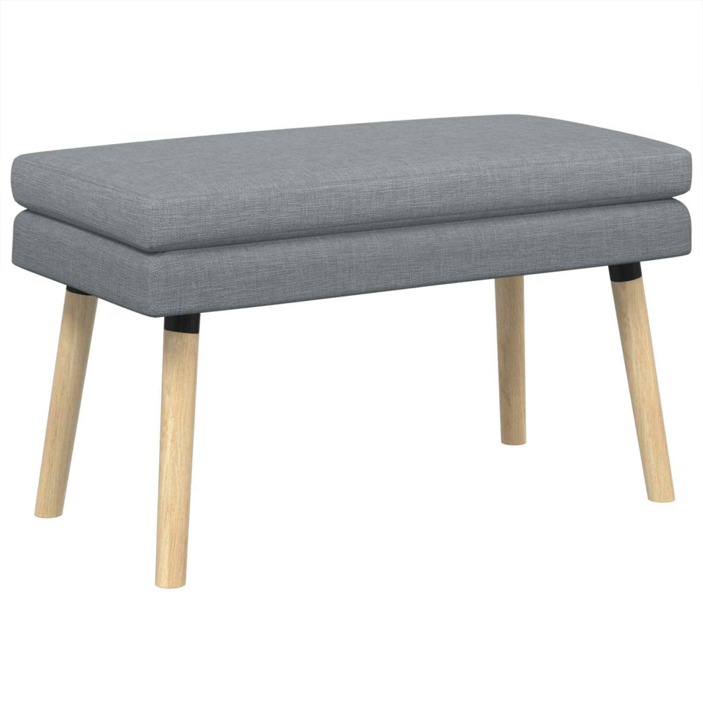 Produktbild för Dubbel-lager bänk Ljusgrå 80 x 40 x 47 cm Tyg