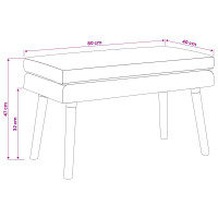 Produktbild för Dubbel-lager bänk Ljusgrå 80 x 40 x 47 cm Tyg