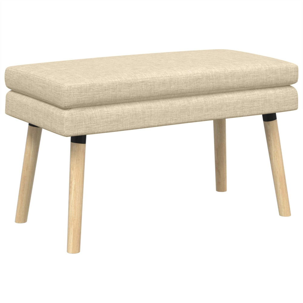 Produktbild för Dubbel-lager bänk Gräddvit 80 x 40 x 47 cm Tyg