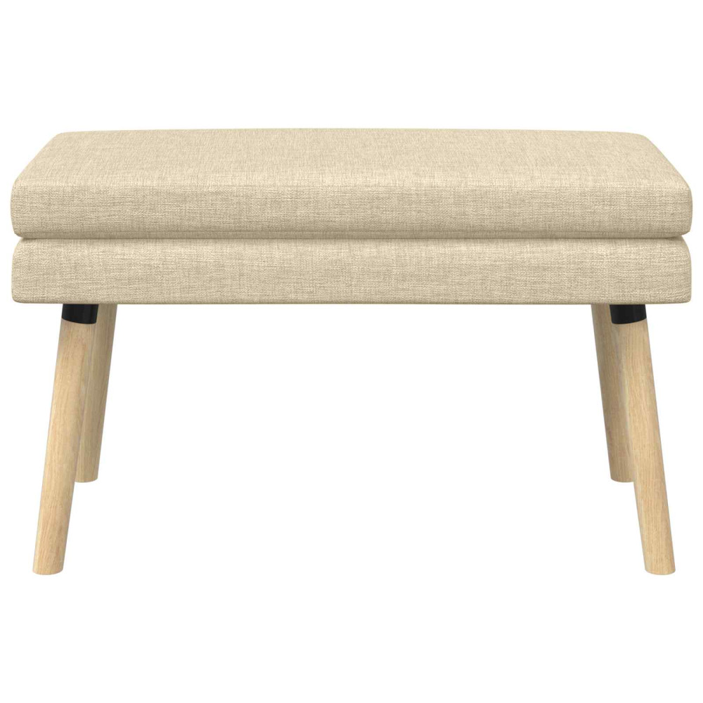Produktbild för Dubbel-lager bänk Gräddvit 80 x 40 x 47 cm Tyg