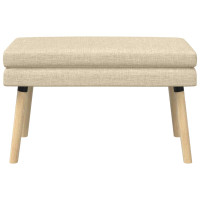 Produktbild för Dubbel-lager bänk Gräddvit 80 x 40 x 47 cm Tyg
