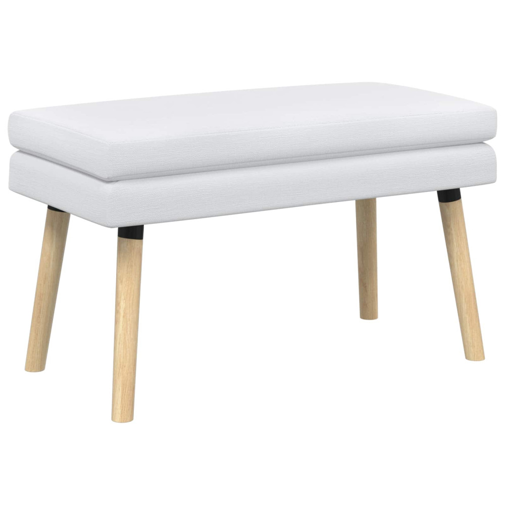Produktbild för Dubbel-lager bänk Vit 80 x 40 x 47 cm Tyg