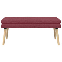 Produktbild för Dubbel-lager bänk Vinröd 110 x 40 x 47 cm Tyg
