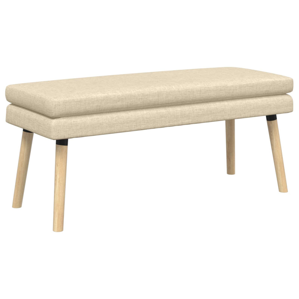 Produktbild för Dubbel-lager bänk Gräddvit 110 x 40 x 47 cm Tyg