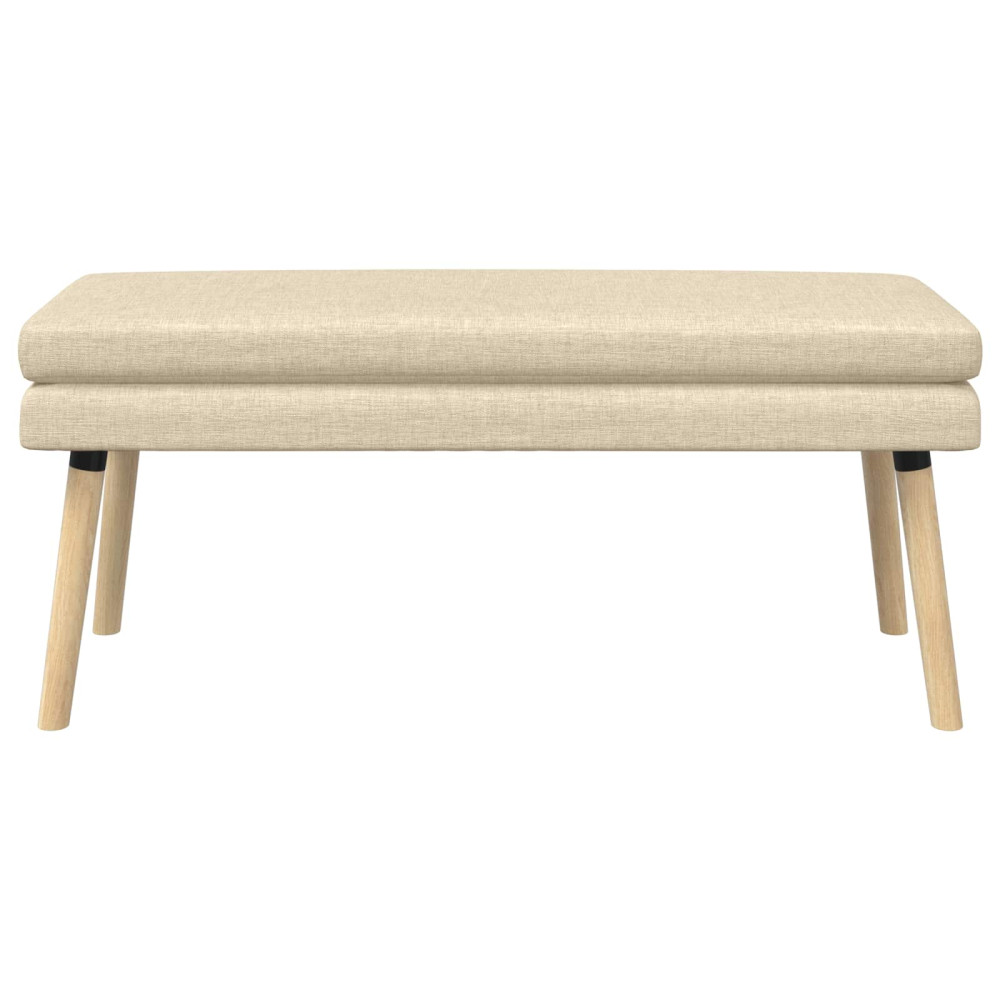 Produktbild för Dubbel-lager bänk Gräddvit 110 x 40 x 47 cm Tyg