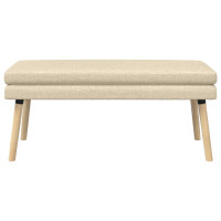 Produktbild för Dubbel-lager bänk Gräddvit 110 x 40 x 47 cm Tyg