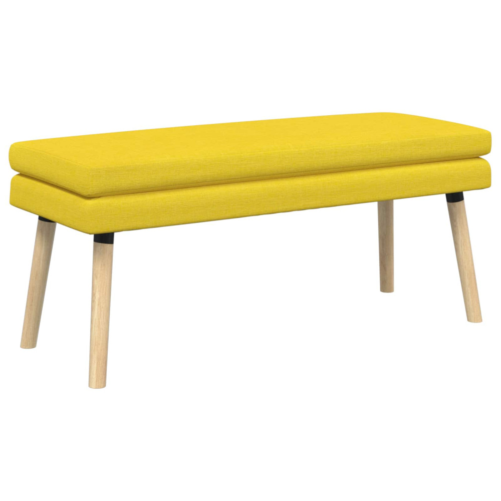 Produktbild för Dubbel-lager bänk Ljusgul 110 x 40 x 47 cm Tyg