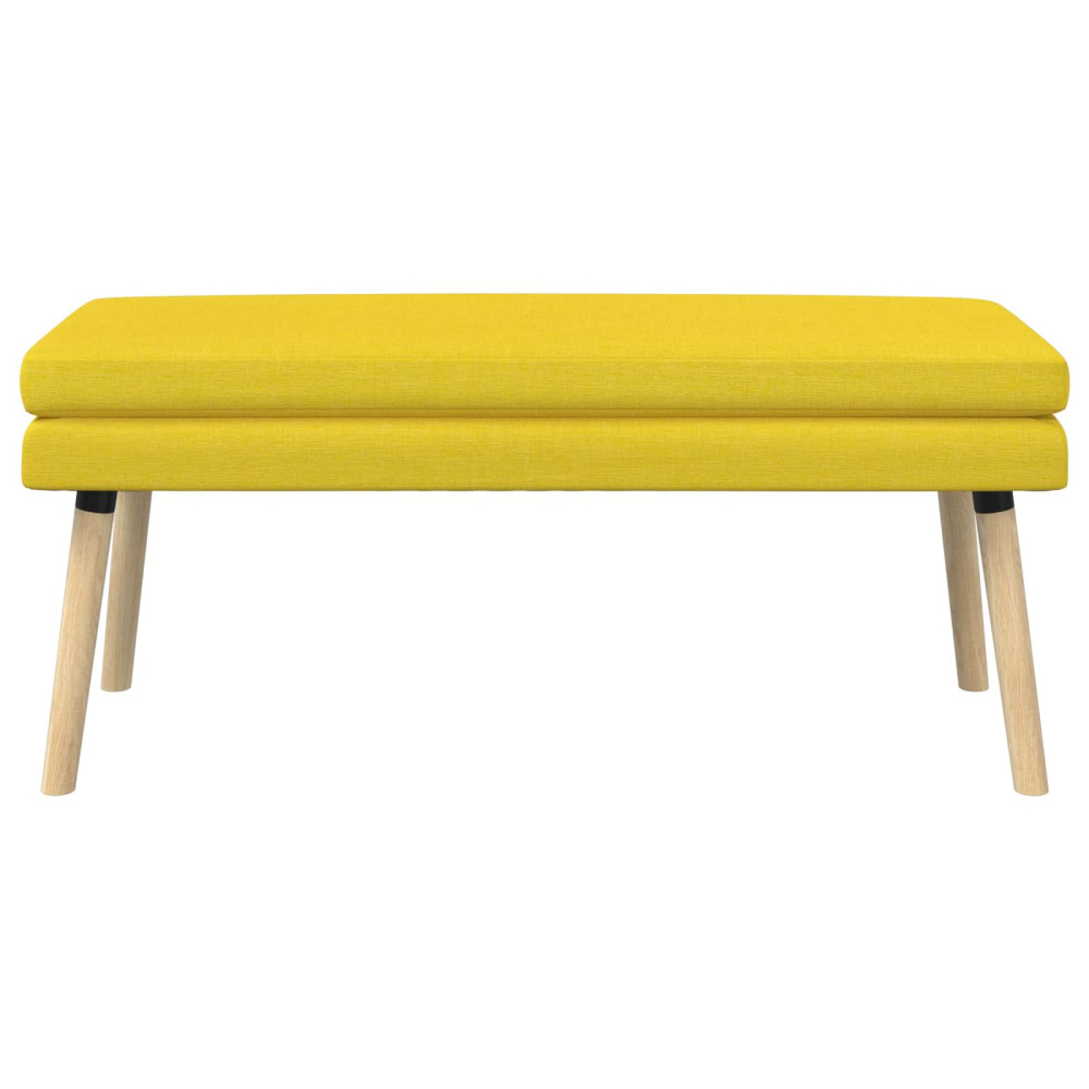 Produktbild för Dubbel-lager bänk Ljusgul 110 x 40 x 47 cm Tyg