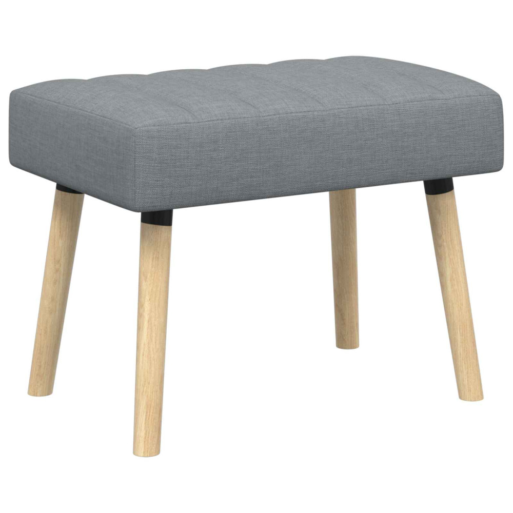 Produktbild för Kanalstoppad Bänk Ljusgrå 60 x 40 x 45 cm Tyg