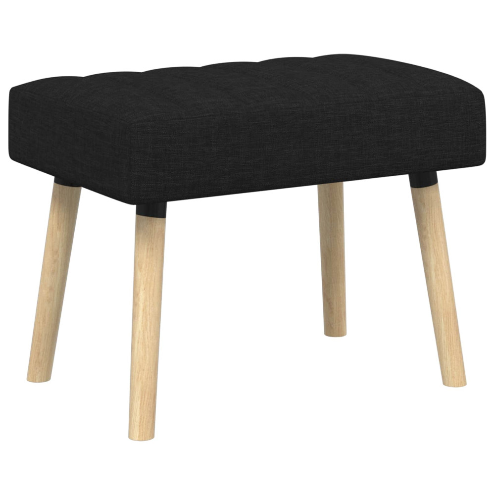 Produktbild för Kanalstoppad Bänk Svart 60 x 40 x 45 cm Tyg