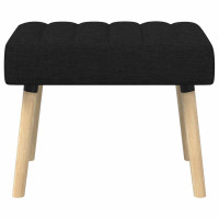 Produktbild för Kanalstoppad Bänk Svart 60 x 40 x 45 cm Tyg