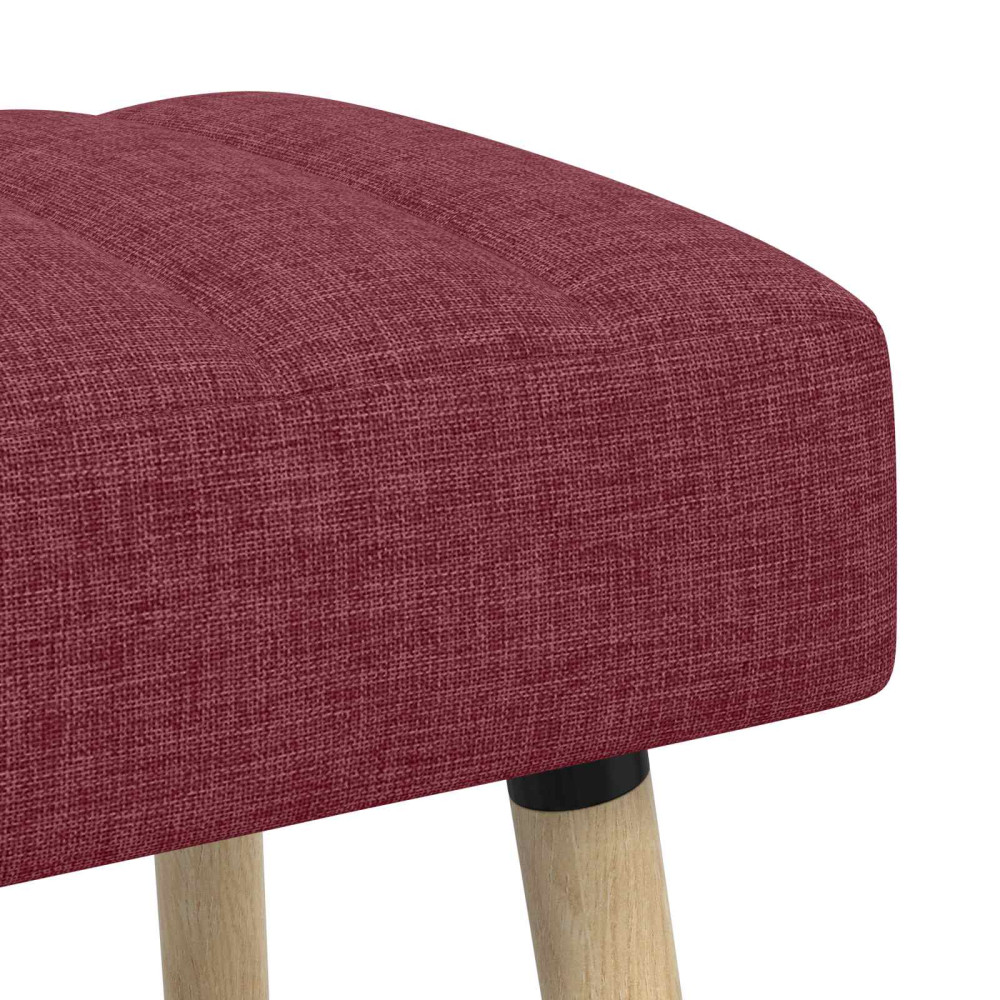 Produktbild för Kanalstoppad Bänk Vinröd 60 x 40 x 45 cm Tyg