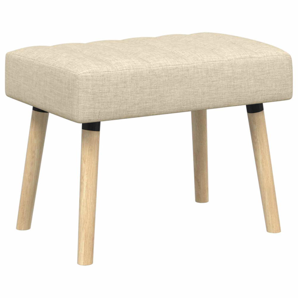 Produktbild för Kanalstoppad Bänk Gräddvit 60 x 40 x 45 cm Tyg