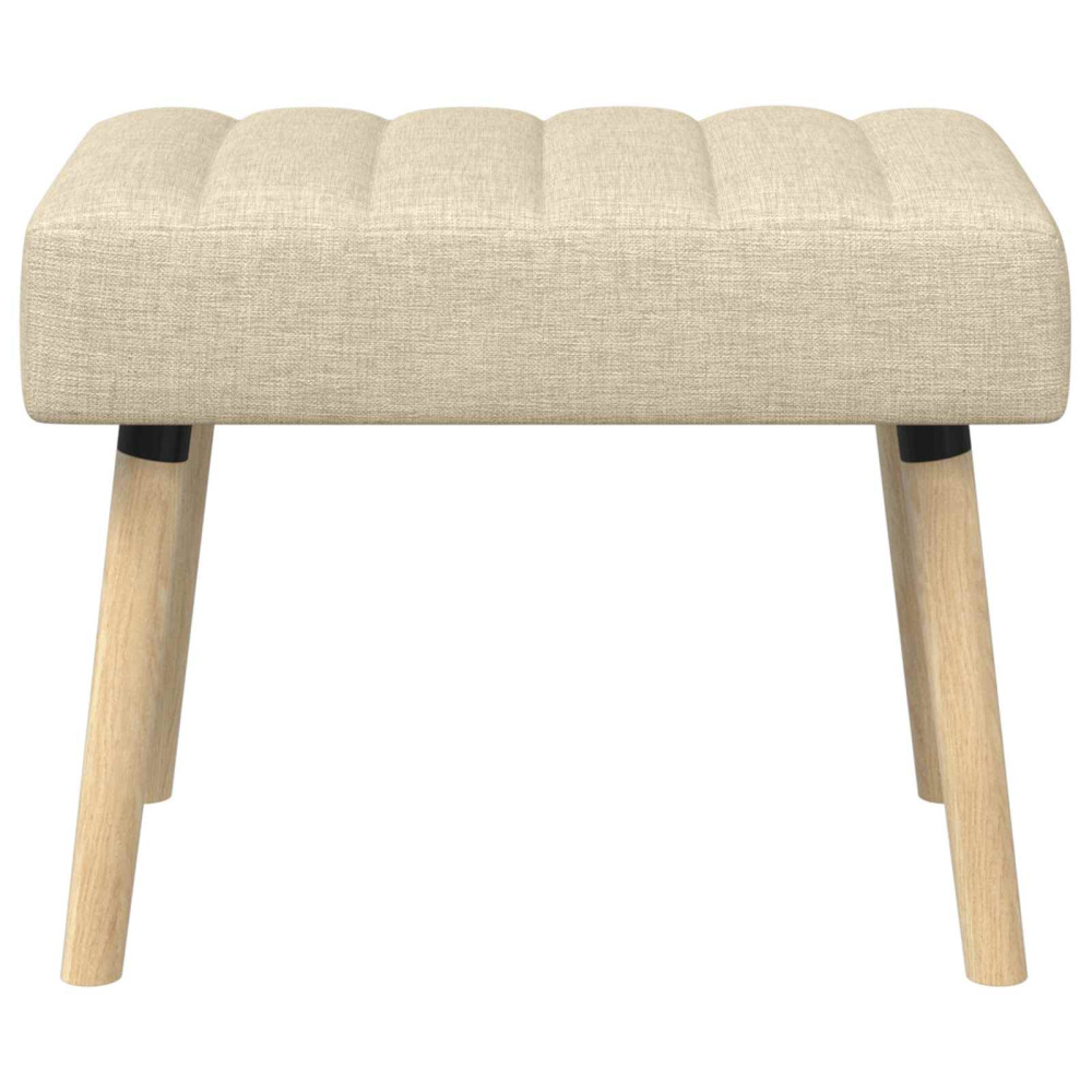 Produktbild för Kanalstoppad Bänk Gräddvit 60 x 40 x 45 cm Tyg