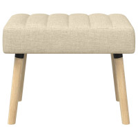 Produktbild för Kanalstoppad Bänk Gräddvit 60 x 40 x 45 cm Tyg
