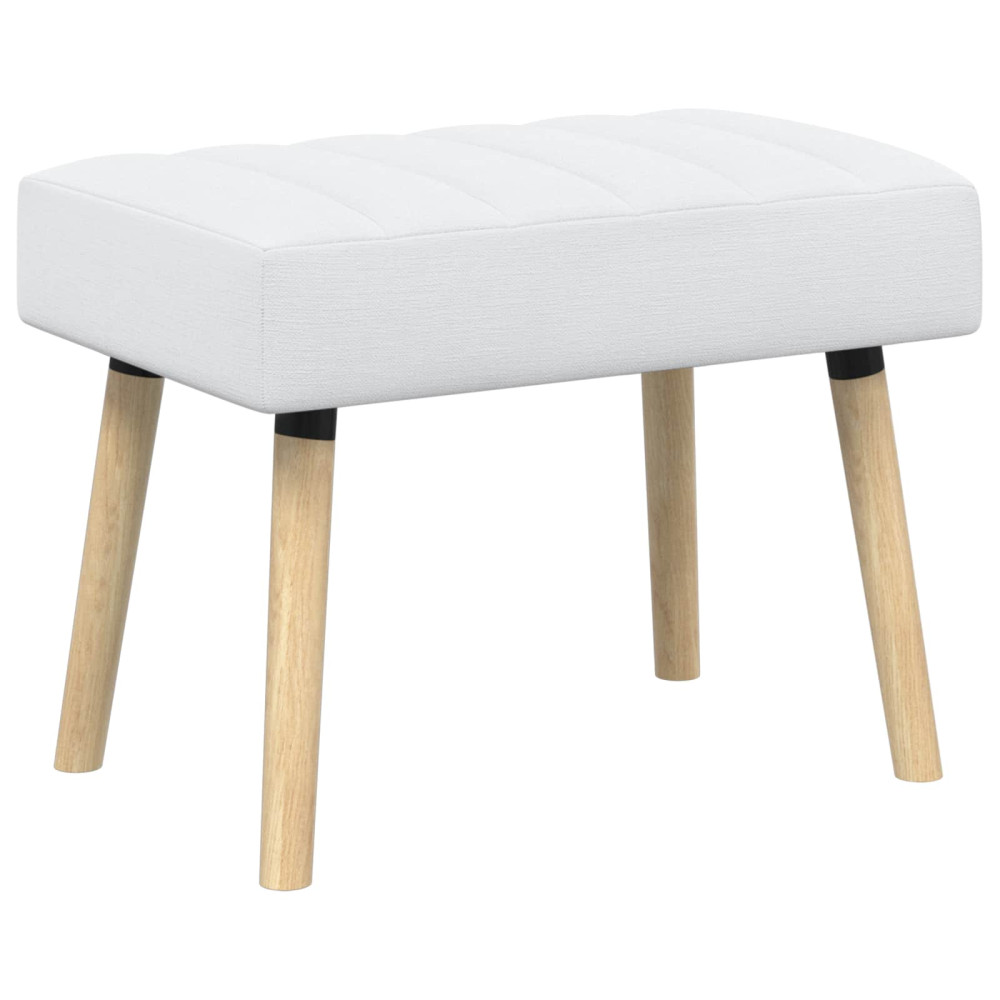 Produktbild för Kanalstoppad Bänk Vit 60 x 40 x 45 cm Tyg