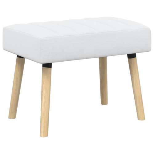 vidaXL Kanalstoppad Bänk Vit 60 x 40 x 45 cm Tyg