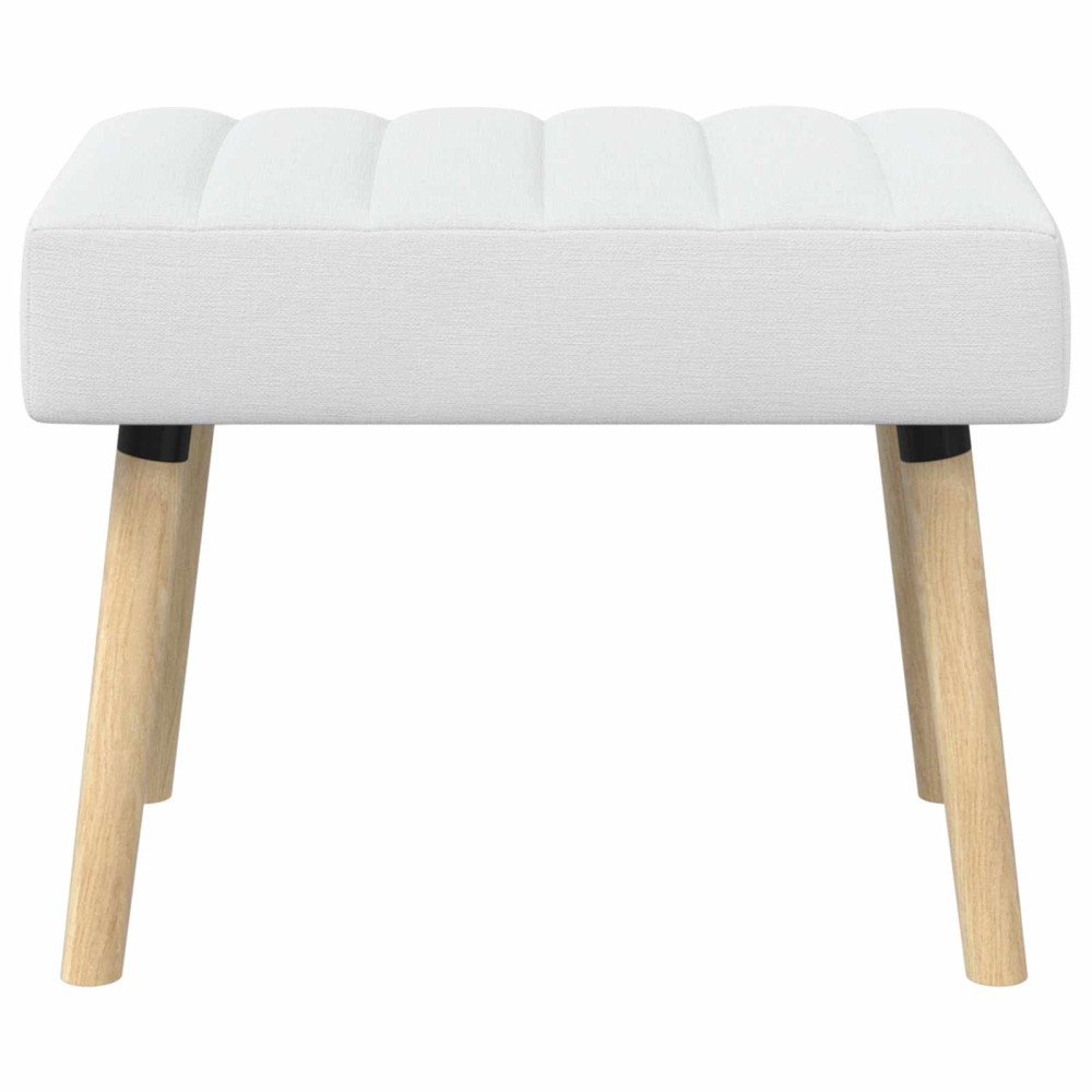 Produktbild för Kanalstoppad Bänk Vit 60 x 40 x 45 cm Tyg