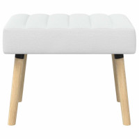 Produktbild för Kanalstoppad Bänk Vit 60 x 40 x 45 cm Tyg