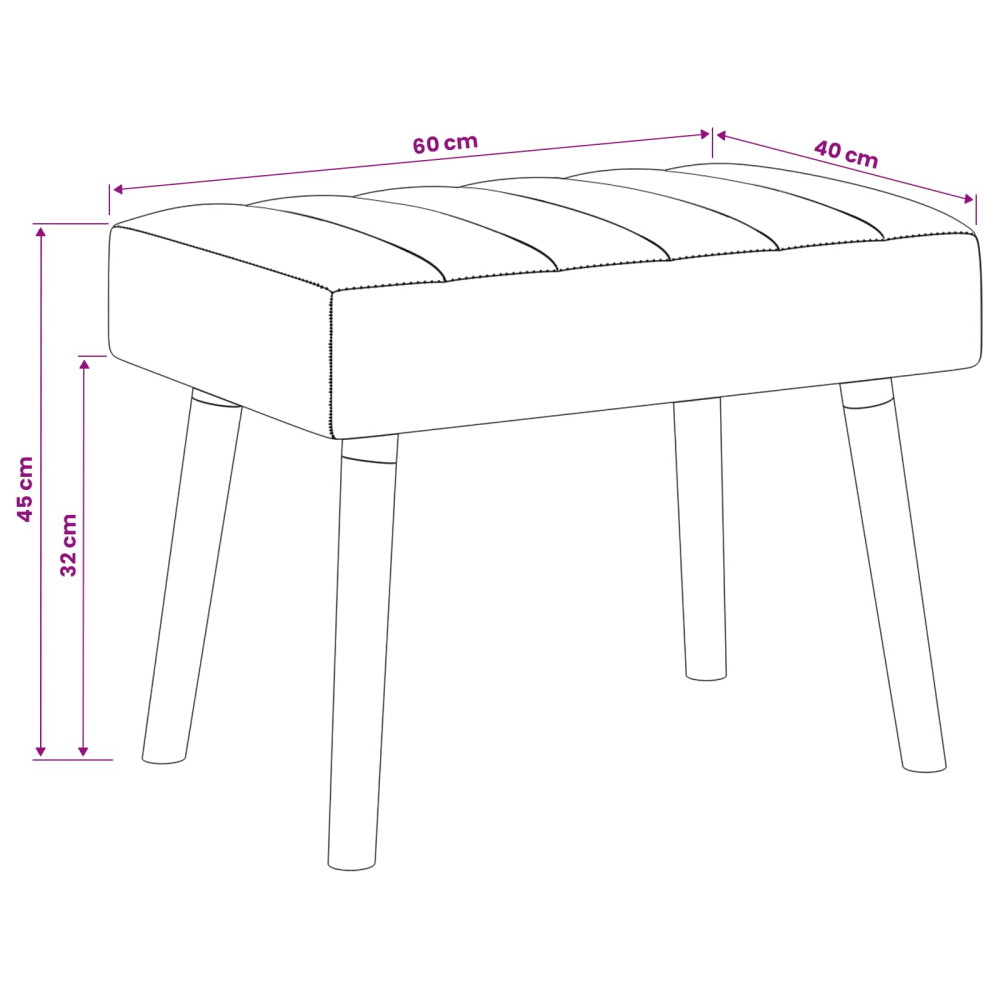 Produktbild för Kanalstoppad Bänk Jeansblå 60 x 40 x 45 cm Tyg