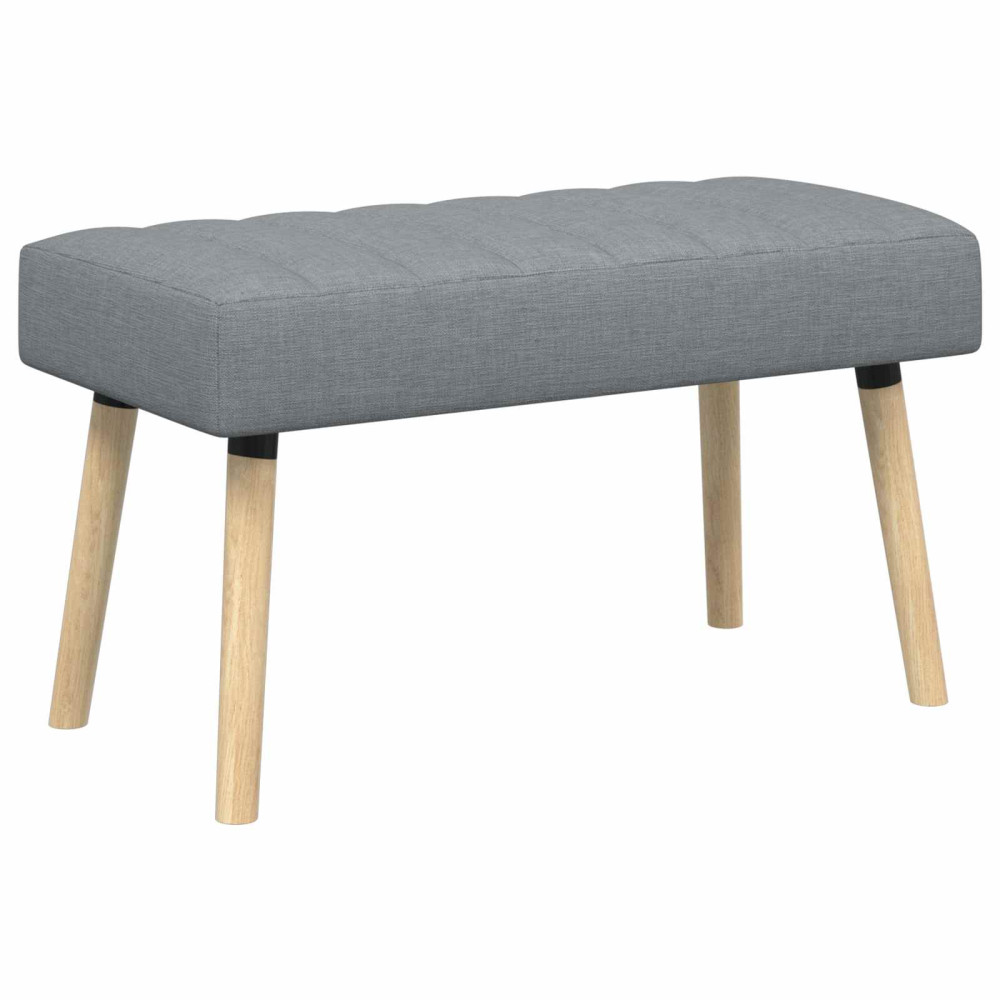 Produktbild för Kanalstoppad Bänk Ljusgrå 80 x 40 x 46 cm Tyg