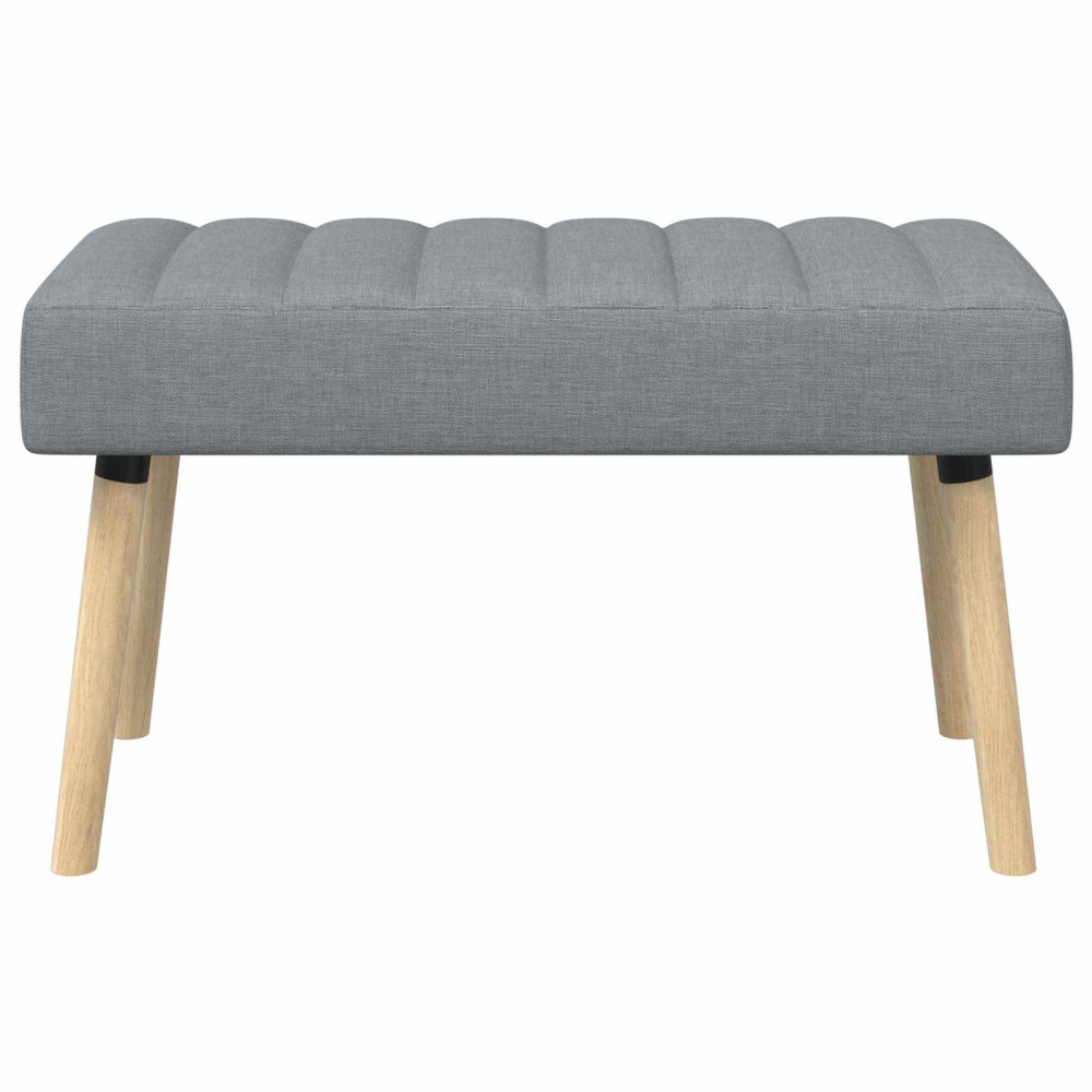 Produktbild för Kanalstoppad Bänk Ljusgrå 80 x 40 x 46 cm Tyg