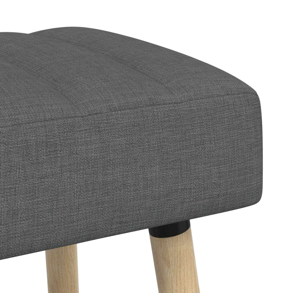 Produktbild för Kanalstoppad Bänk Mörkgrå 80 x 40 x 46 cm Tyg