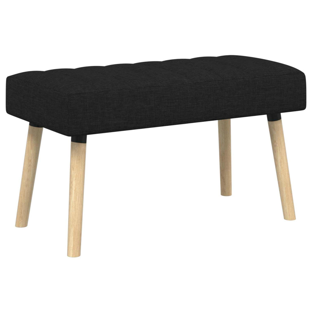 Produktbild för Kanalstoppad Bänk Svart 80 x 40 x 46 cm Tyg
