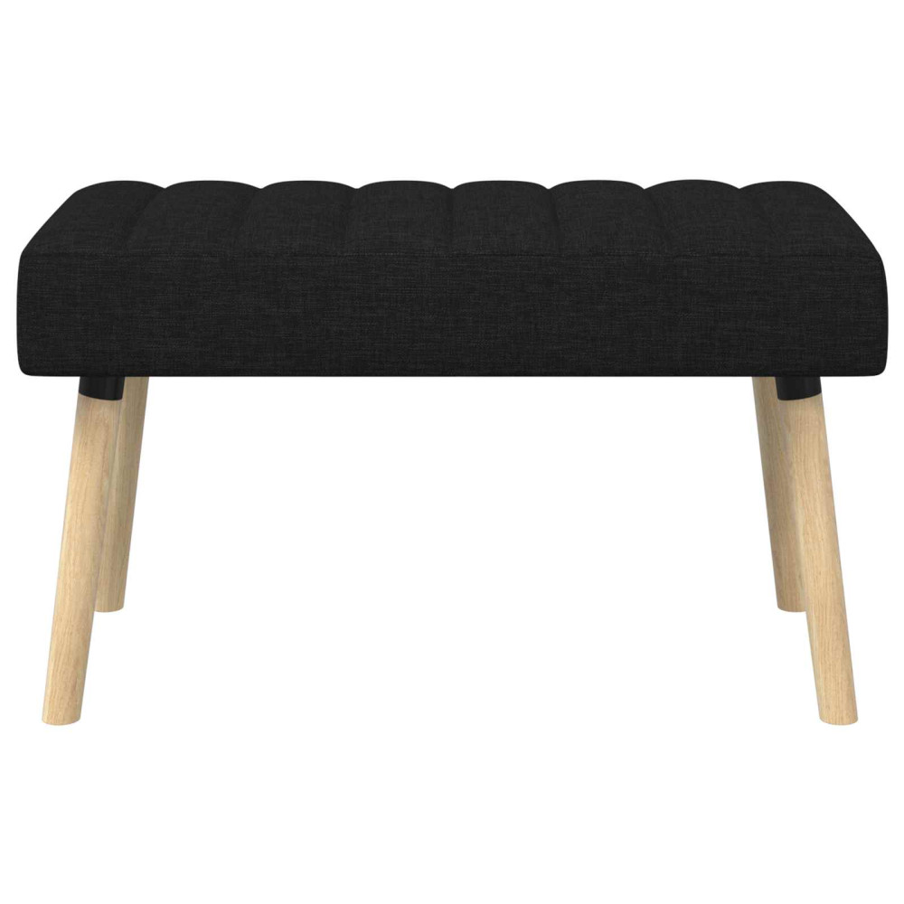Produktbild för Kanalstoppad Bänk Svart 80 x 40 x 46 cm Tyg