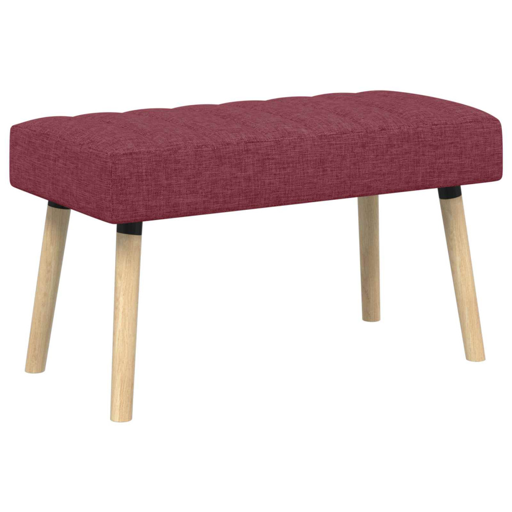 Produktbild för Kanalstoppad Bänk Vinröd 80 x 40 x 46 cm Tyg