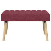 Produktbild för Kanalstoppad Bänk Vinröd 80 x 40 x 46 cm Tyg