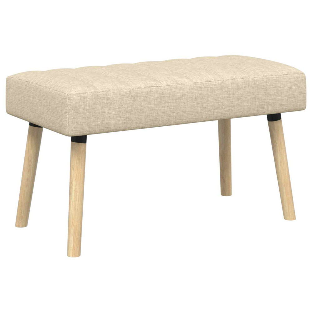 Produktbild för Kanalstoppad Bänk Gräddvit 80 x 40 x 46 cm Tyg