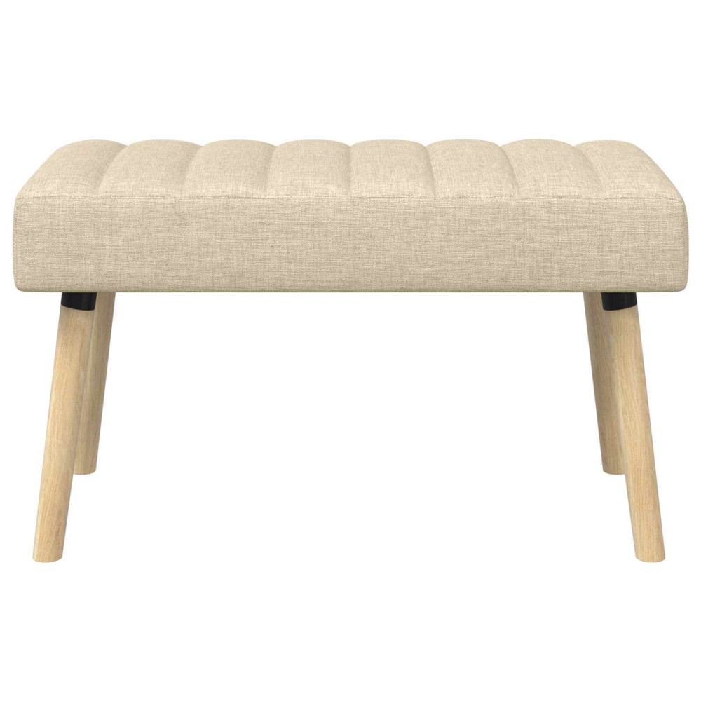 Produktbild för Kanalstoppad Bänk Gräddvit 80 x 40 x 46 cm Tyg