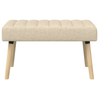 Produktbild för Kanalstoppad Bänk Gräddvit 80 x 40 x 46 cm Tyg