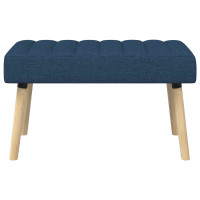 Produktbild för Kanalstoppad Bänk Blå 80 x 40 x 46 cm Tyg