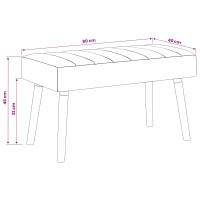 Produktbild för Kanalstoppad Bänk Blå 80 x 40 x 46 cm Tyg