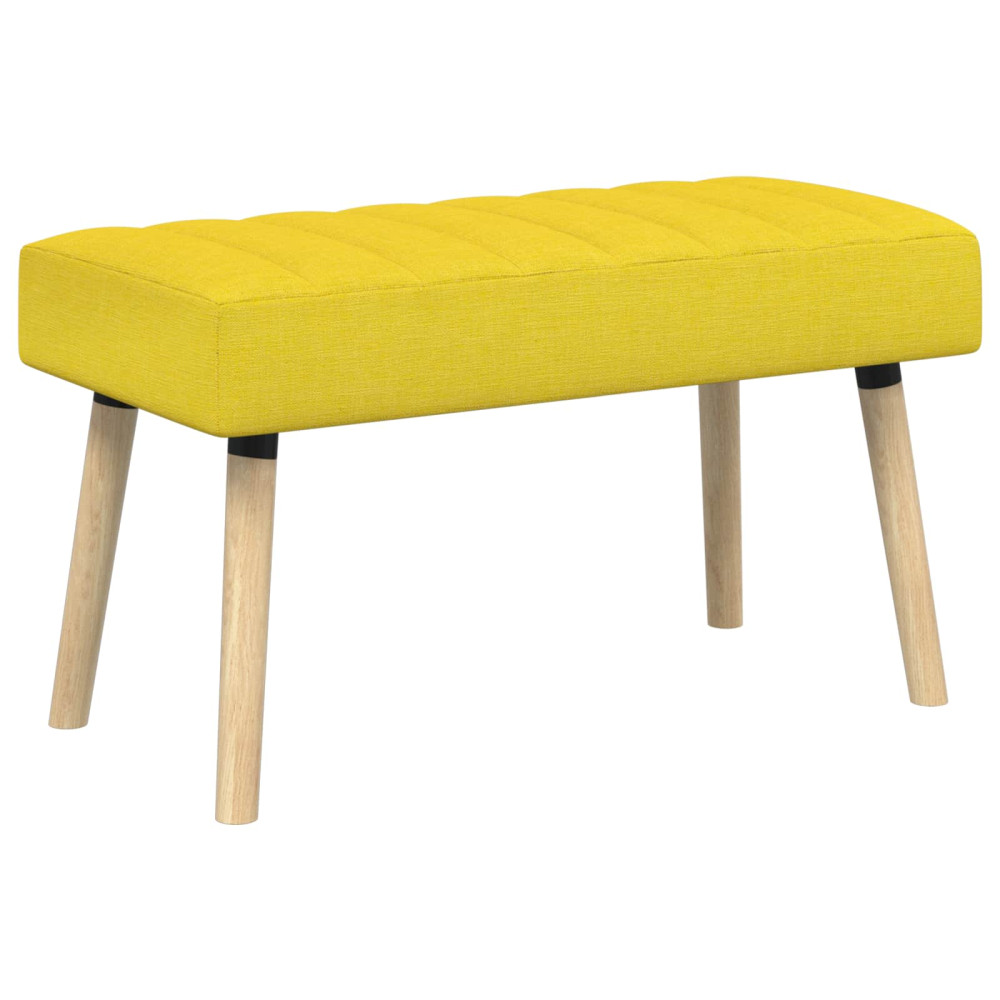 Produktbild för Kanalstoppad Bänk Ljusgul 80 x 40 x 46 cm Tyg