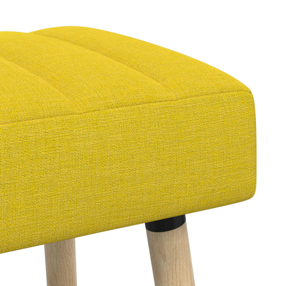 Produktbild för Kanalstoppad Bänk Ljusgul 80 x 40 x 46 cm Tyg