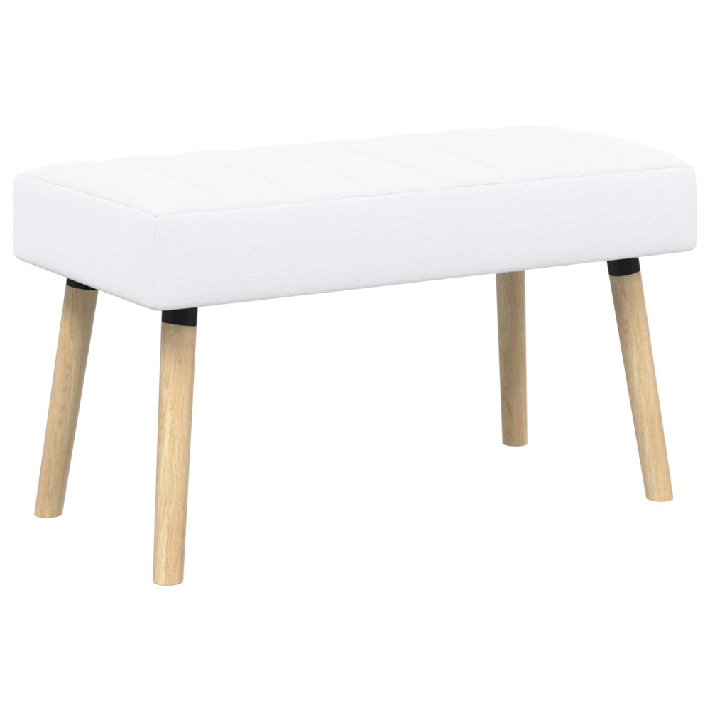 Produktbild för Kanalstoppad Bänk Vit 80 x 40 x 46 cm Tyg