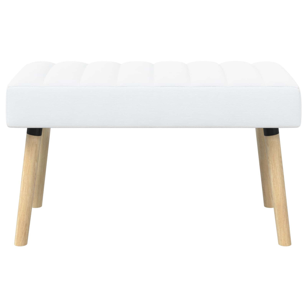 Produktbild för Kanalstoppad Bänk Vit 80 x 40 x 46 cm Tyg