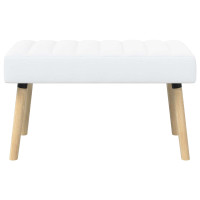 Produktbild för Kanalstoppad Bänk Vit 80 x 40 x 46 cm Tyg