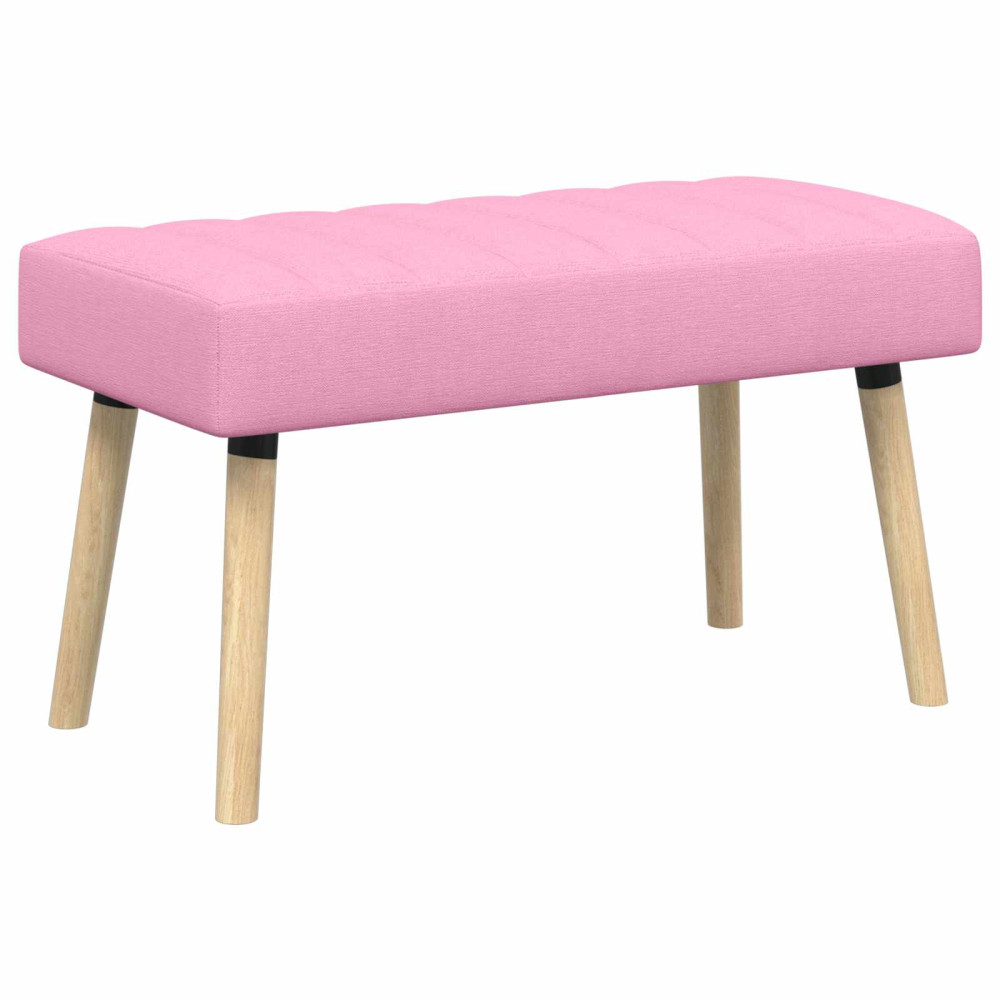 Produktbild för Kanalstoppad Bänk Rosa 80 x 40 x 46 cm Tyg