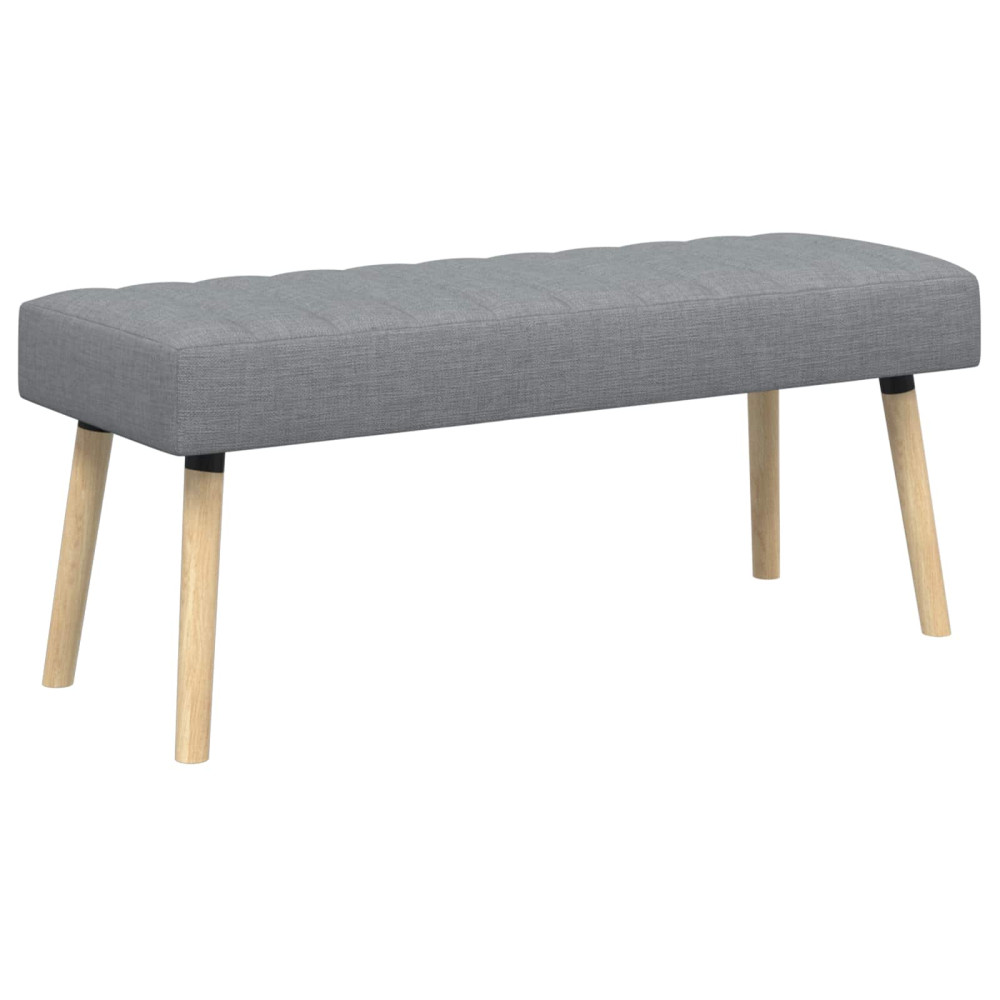 Produktbild för Kanalstoppad Bänk Ljusgrå 110 x 40 x 46 cm Tyg