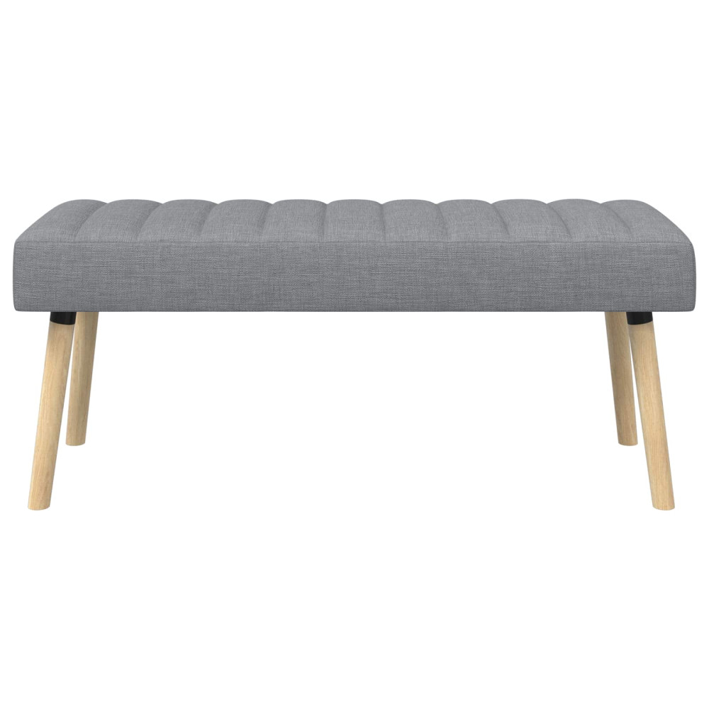 Produktbild för Kanalstoppad Bänk Ljusgrå 110 x 40 x 46 cm Tyg
